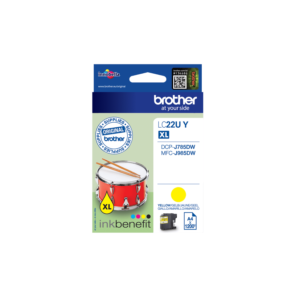 Genuine Brother LC22UY Super High Yield Ink Cartridge – Yellow  2